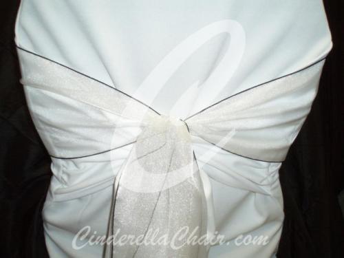 White with Black Trim Organza